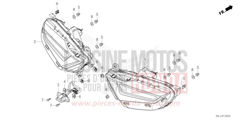 REAR COMBINATION LIGHT for Gold Wing MAT IRIDIUM GRAY METALLIC (NHC64) from 2023